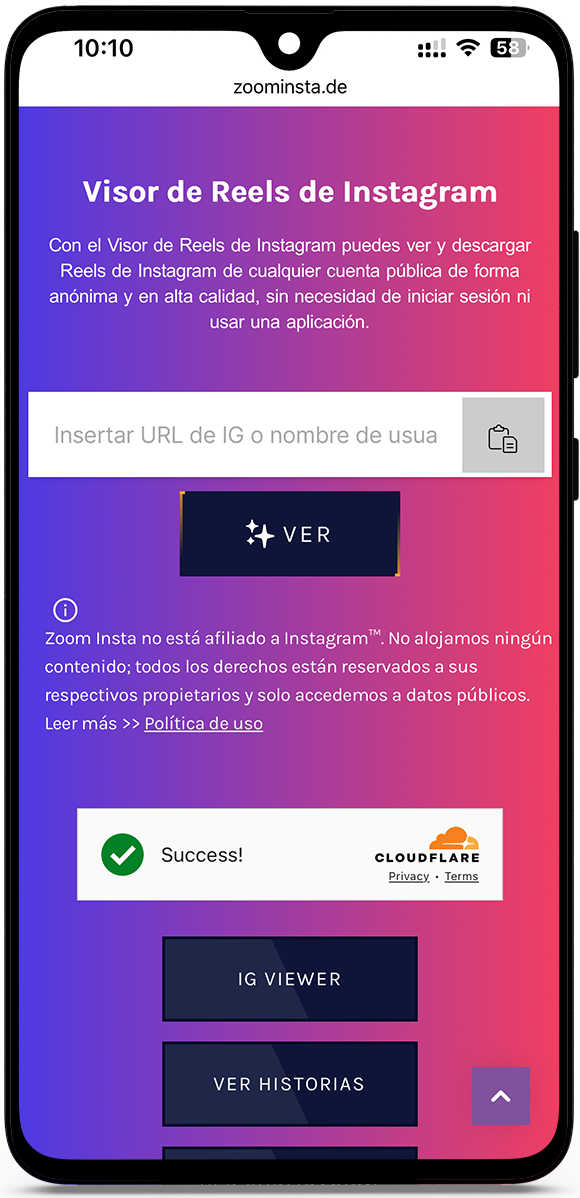 Pegar el enlace de Instagram
