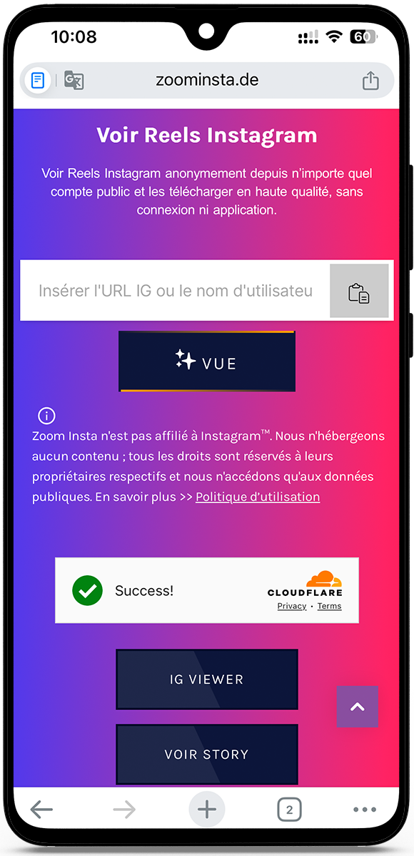 Coller le lien Instagram