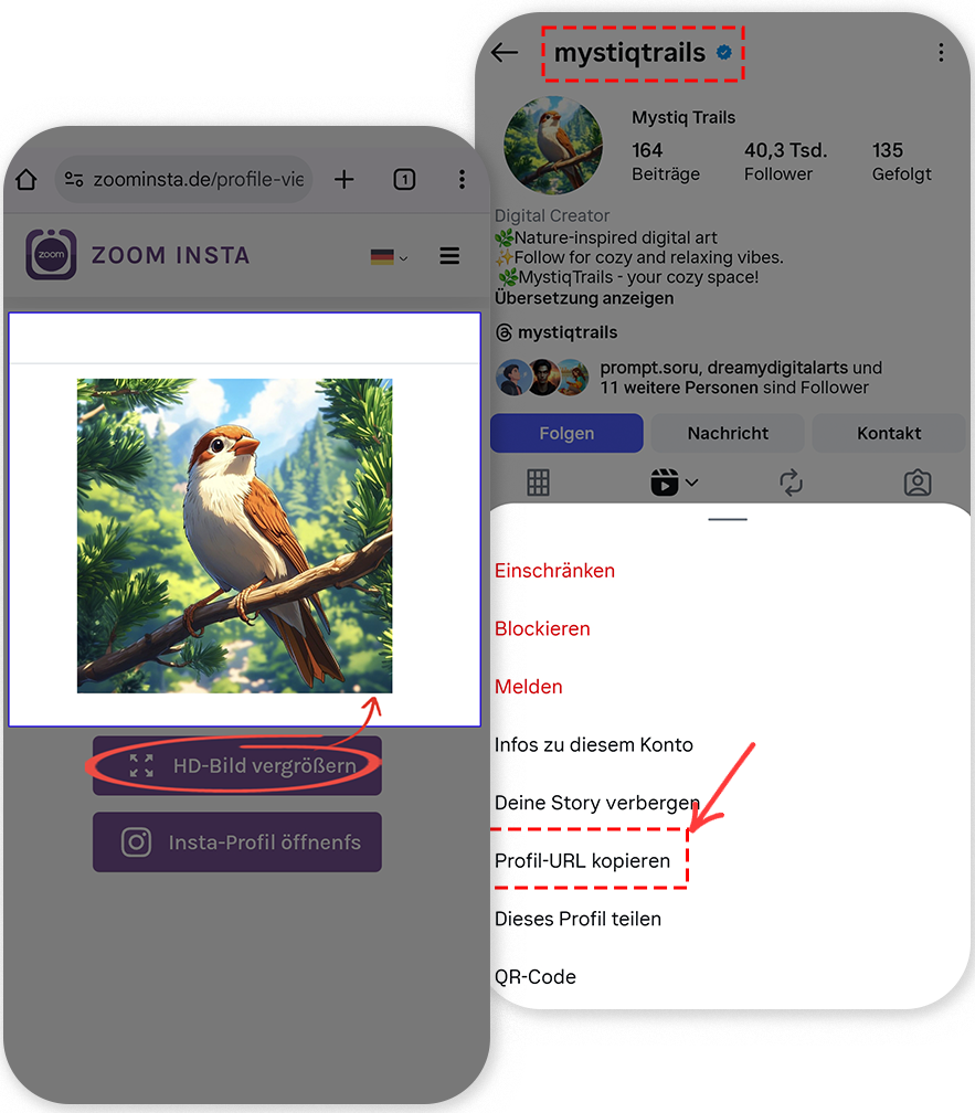 Instagram Profilbild Zoom HD