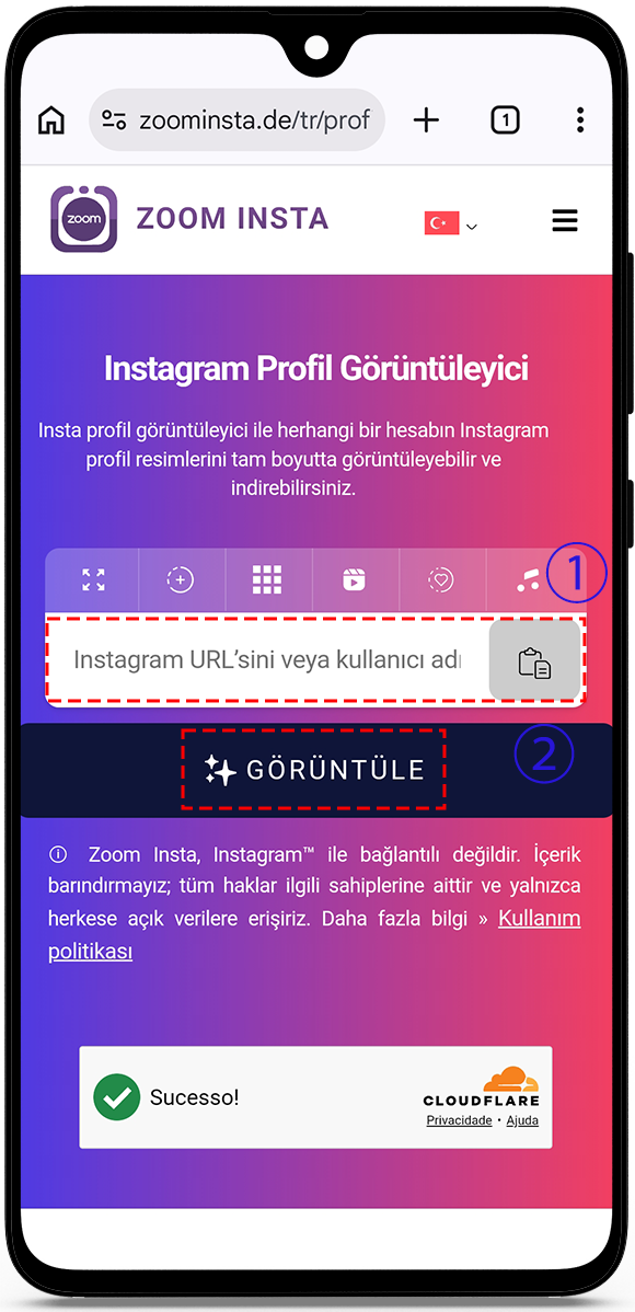 Hesap gerektirmeden Instagram profil görüntüleyici