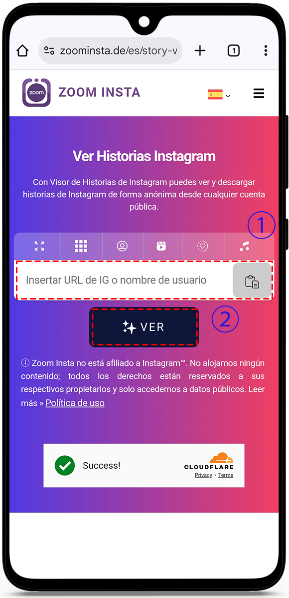 Visor de historias de Instagram sin cuenta