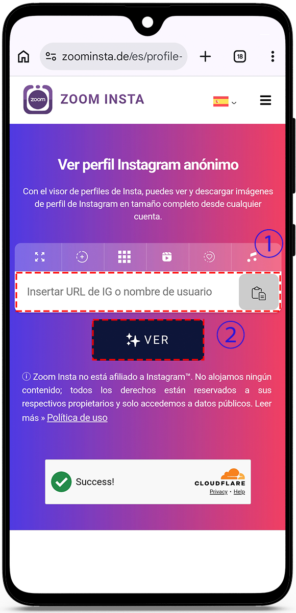 Visor de perfil de Instagram sin cuenta